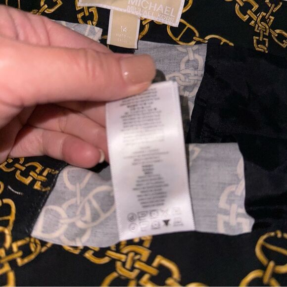 MICHAEL Michael Kors Black Trousers with Gold Chain Design - Picture 3 of 7